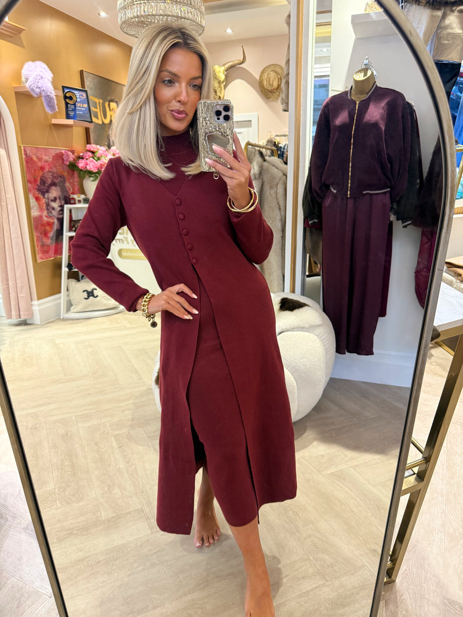 Burgundy Knit dress – Bella Mella