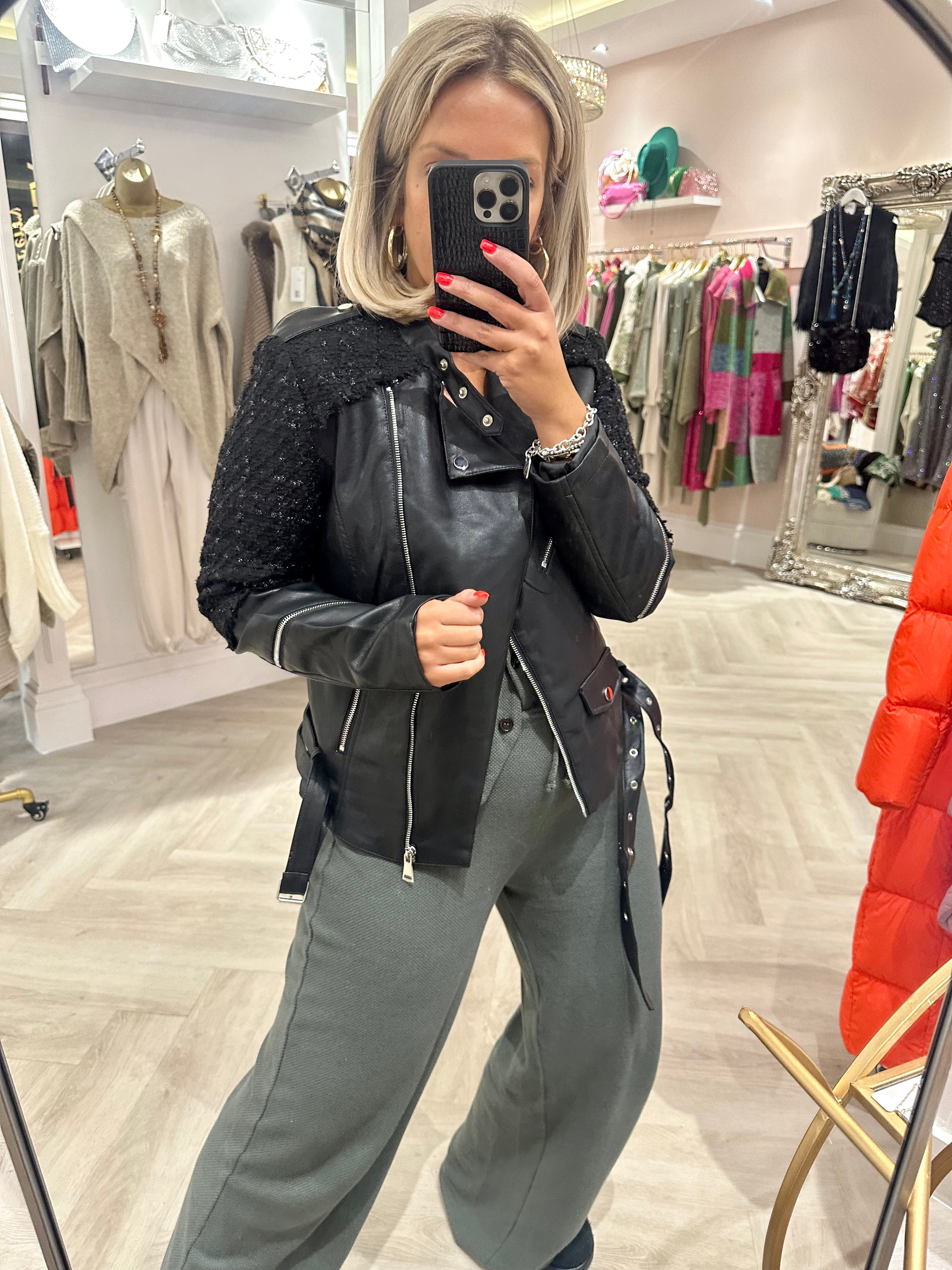 Tweed sales motorcycle jacket