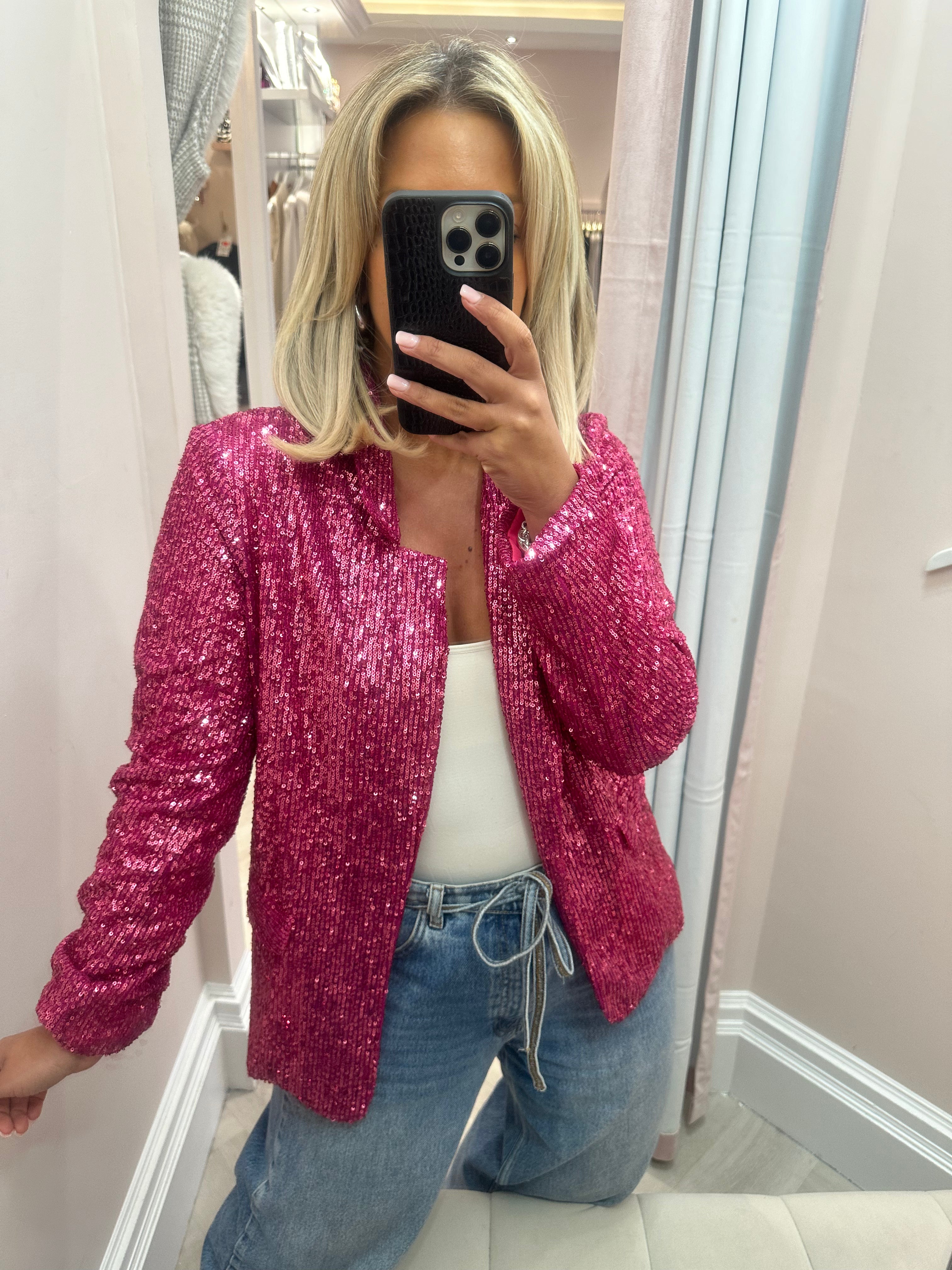 Pink sequin jackets online