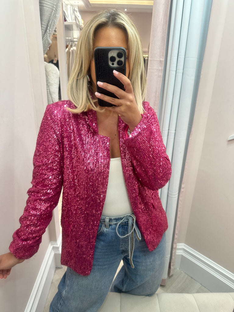 Pink sales sequin jacket